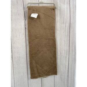 Docofil Throw Blanket 51x67 Tan Portugal Cotton Blend Whipstitch Plush Earthy